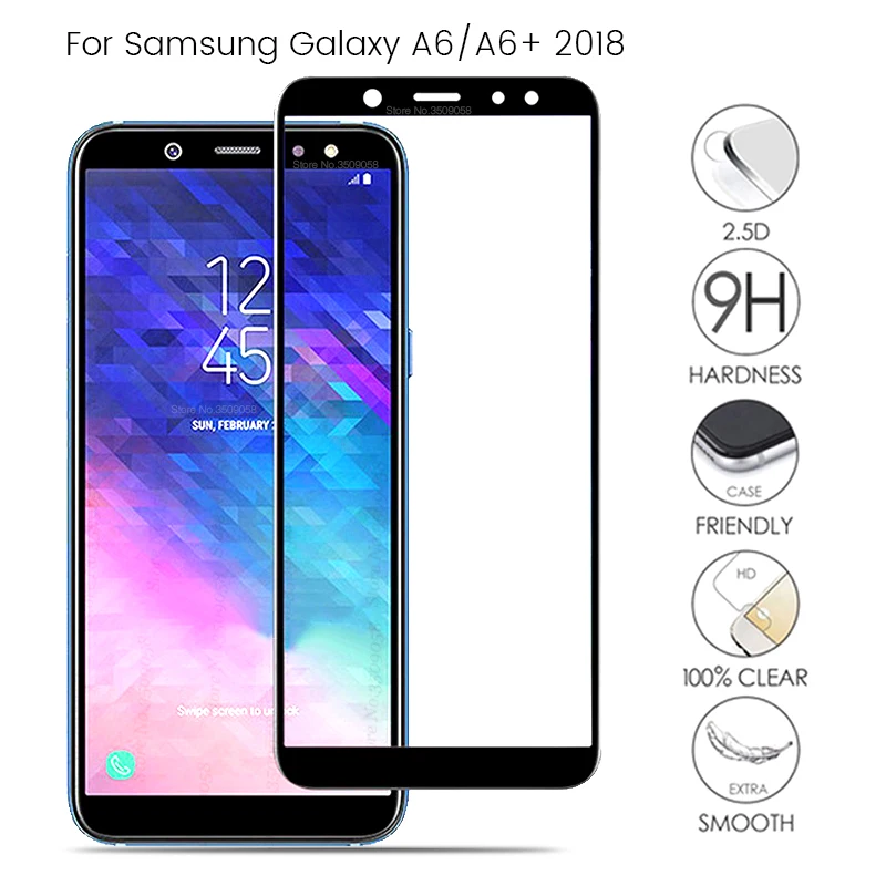 Защитное стекло на sansung a6 стекло для samsung galaxy a6 plus очки a6plus a6+ a62018 sm/a600f sm/a605f защитная пленка