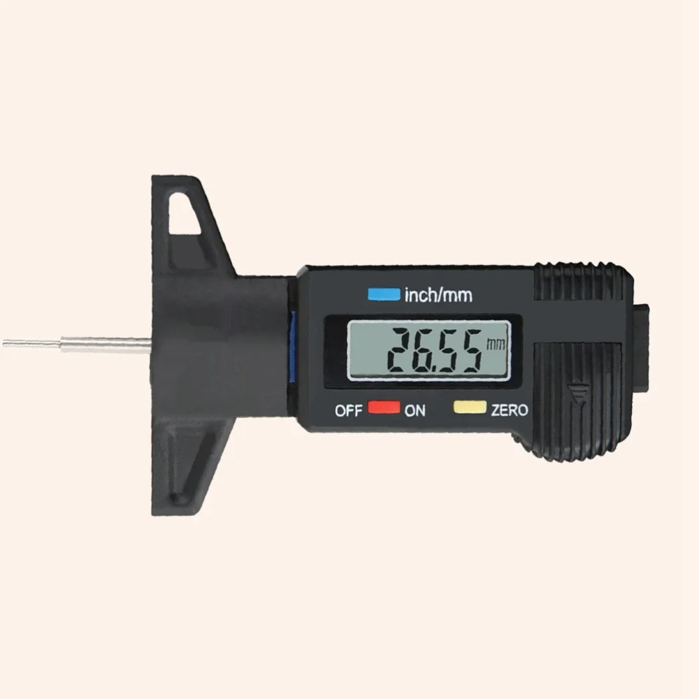 0 25.4mm Digital Tire Tread Depth Gauge Depth Measuring Caliper Tyre