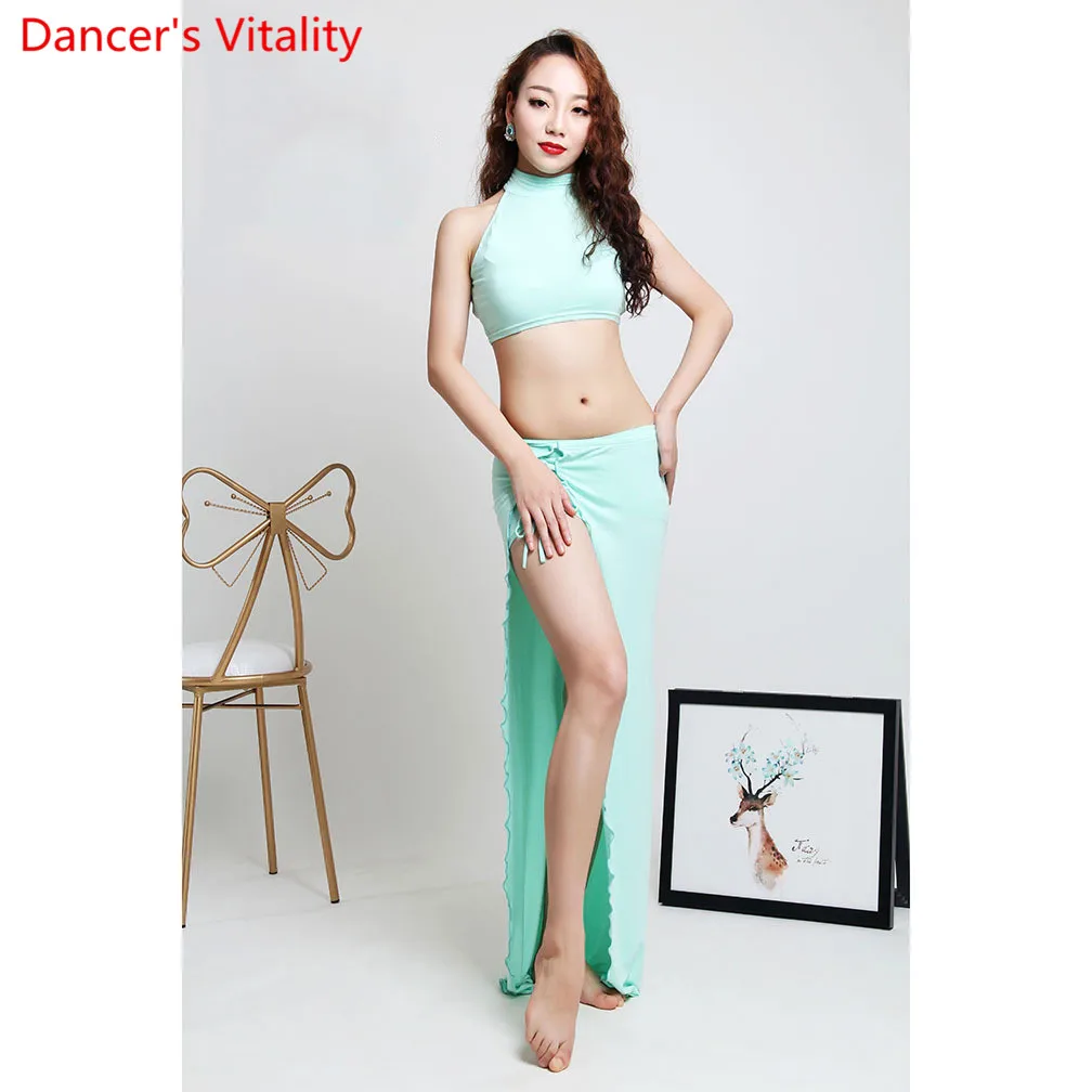 

Belly Dance Practice Clothes Beginners ModaL Summer Sleeveless Top Long Skirt Set Oriental Dancing Competition Garments Outfits