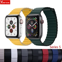 Leather Loop Strap for apple watch 5 Band 44mm 40mm correa iwatch 4 3 42mm 38 mm loop buckle watchband bracelet apple watch band