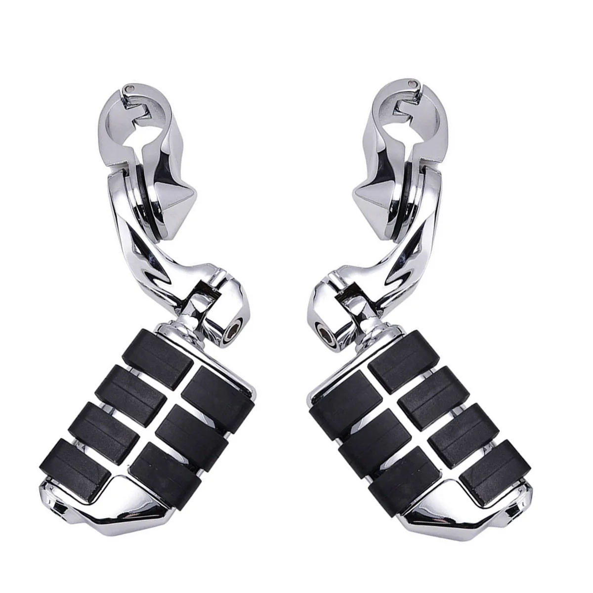 

Chrome 32mm 1.25" Short Angled Highway Engine Guard Foot Pegs Rest For Harley Touring Sporster Dyna Softail