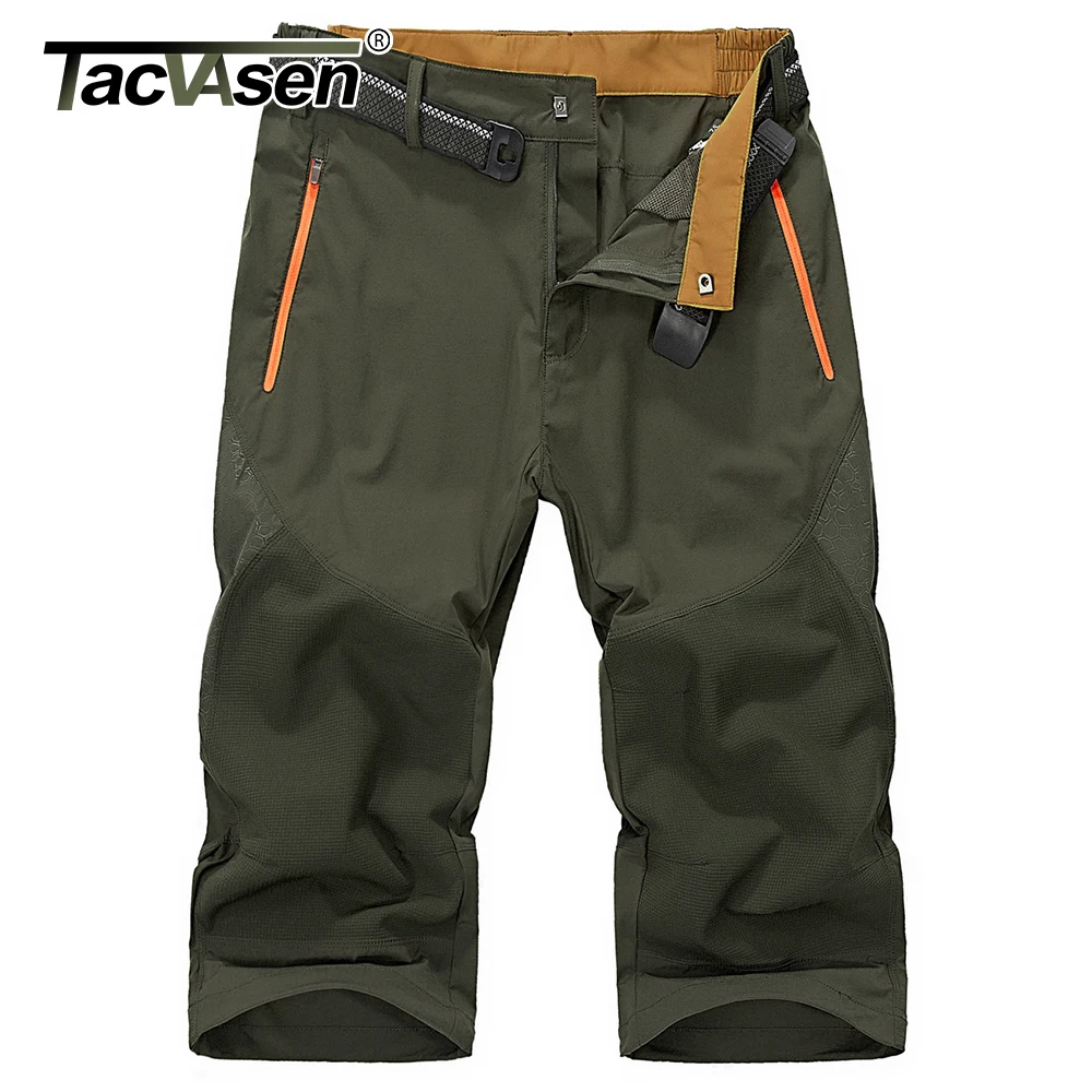 TACVASEN Pantaloncini Da Lavoro Cargo Da Uomo Quick Dry 3/4 Lunghezza Pantaloni Capri Pantaloni Multasche Al Ginocchio Pantaloncini Da Spiaggia Estivi