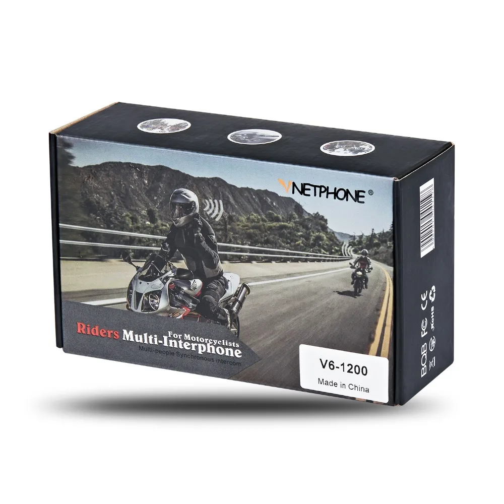 VNETPHONE 1200 м Мотоциклетный домофон Bluetooth водонепроницаемая гарнитура беспроводная