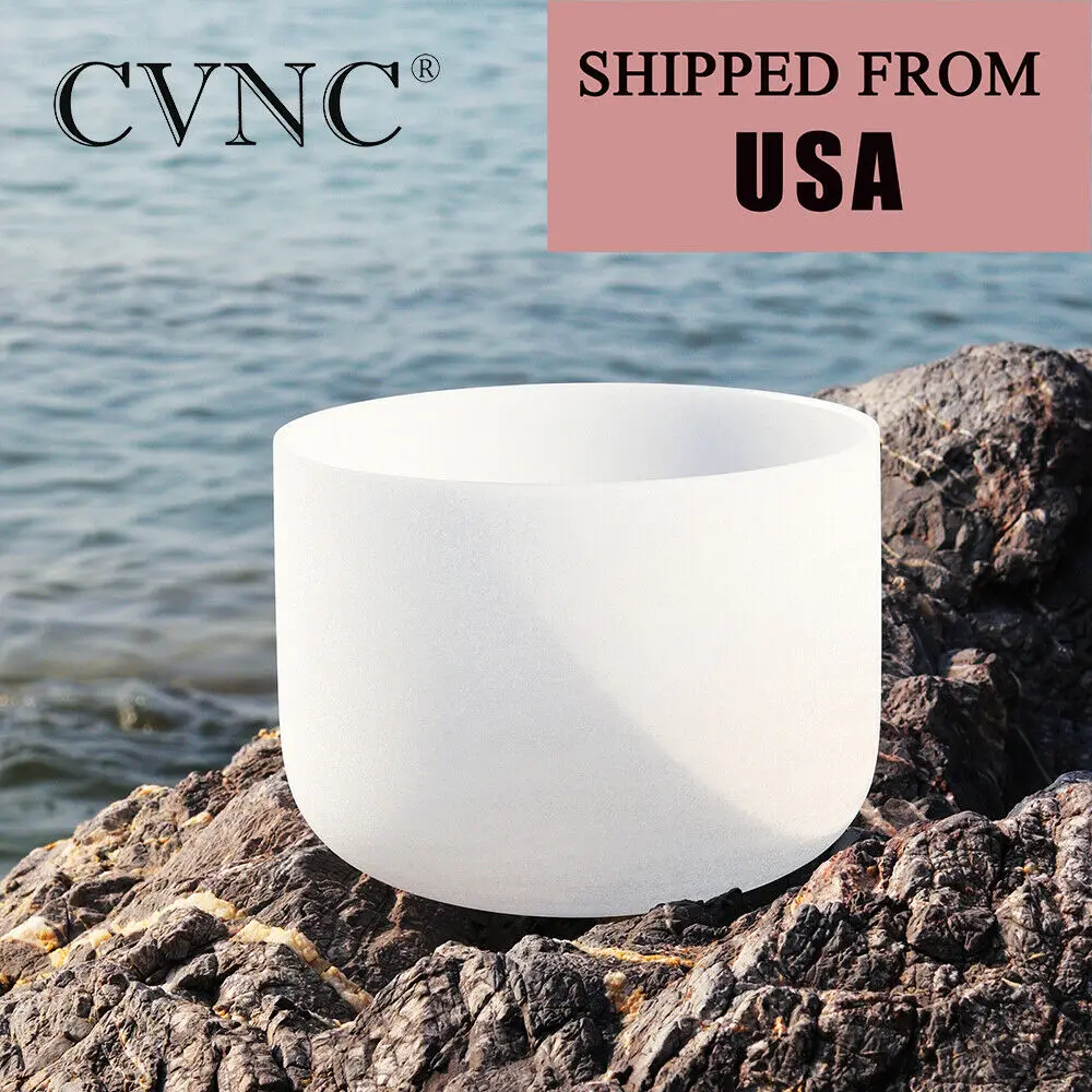 

CVNC 432Hz 10" Note F Heart Chakra Frosted Quartz Crystal Singing Bowl