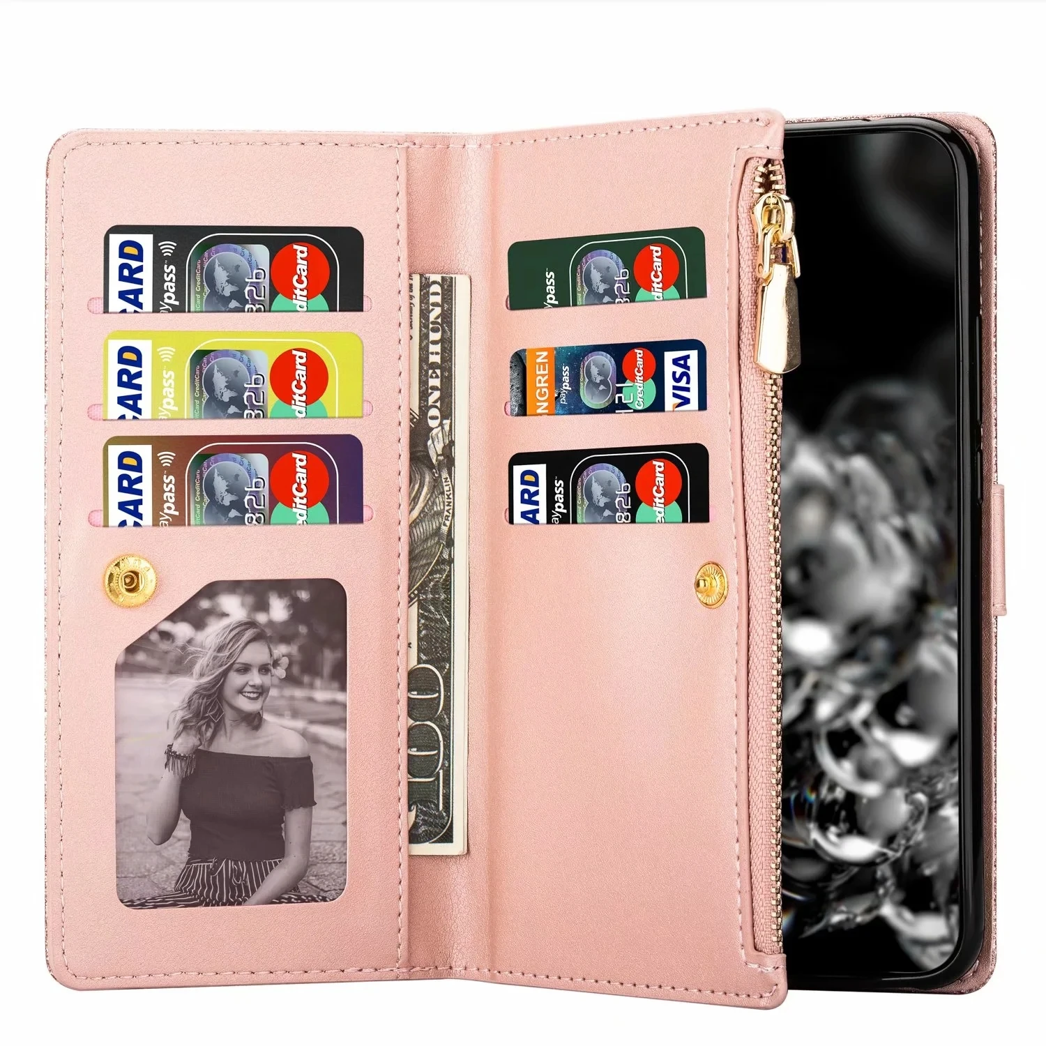 Custodia a portafoglio lucida per Samsung Galaxy A12 A10 A40 A50 A51 A71 A41 A5 A6 A7 J3 J5 J6 J7 M11 M21 M31 M51 Fonda Proteggi_voghion.com