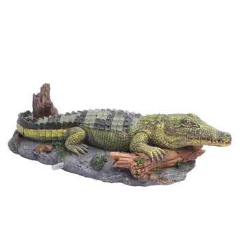 

Creative Resin Crocodile Fish Tank Landscape Animal Decor Aquarium Oxygen Pump Air Bubble Ornament