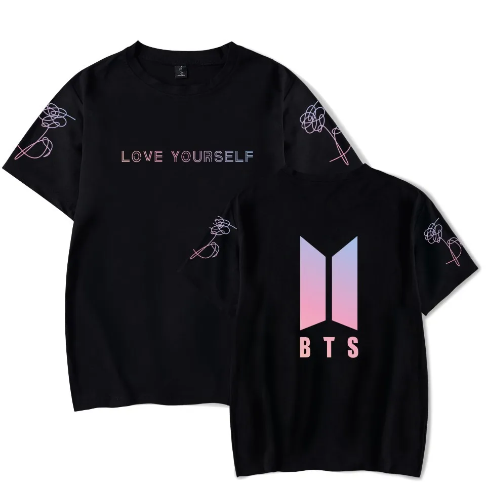 

BTS Bulletproof Boys Autumn And Winter New Series LOVE Yourself Bearing Her Celebrity Style Large Size Short Sleeve T-shirt