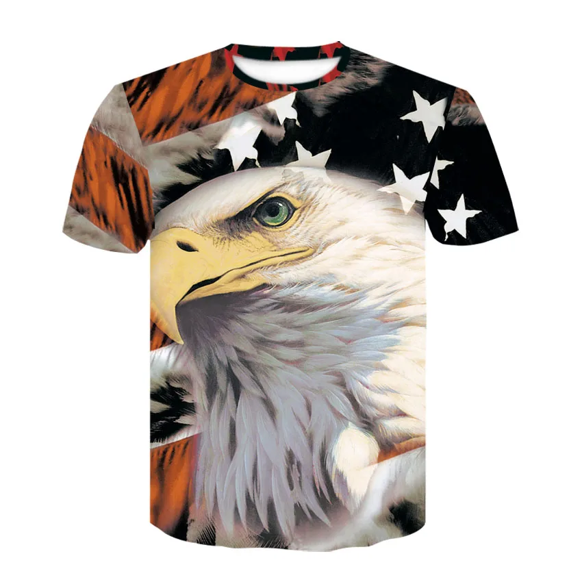 T-shirt da uomo girocollo stampata American Bald Eagle, t-shirt 3D a  maniche corte per ragazzo e ragazza con motivo bandiera americana classica  alla moda - AliExpress