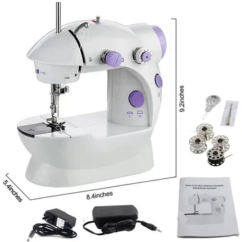

Household Electric Mini Sewing Machines Adjustment with Light Portable Handheld Sewing Machine Stitch Sew Clothes Fabrics