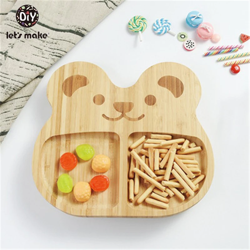 

1pc Suction Bowl Bamboo Silicone Suction Cup Baby Plate Feeding Bamboo Children Tableware Dishes BPA Free Silicone Feeding Bowl