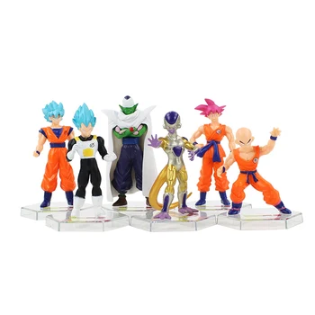 

6pcs/lot Dragon Ball Z Figures Son Goku Vegeta Golden Frieza Resurrection F Piccolo Krillin Kuririn Super Saiyan God Model Toys