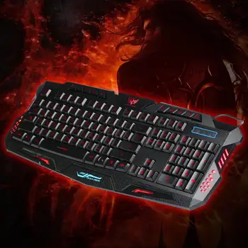 

USB Keyboard Colorful LED Illuminated Backlit Wired Gaming Keyboard for PC