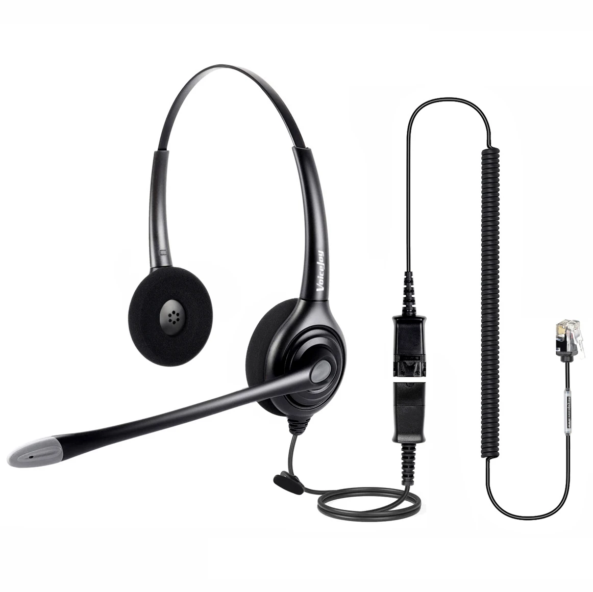 Antinoise Telephone Headset Call Center Headphones +qd Cord Rj9 Plug