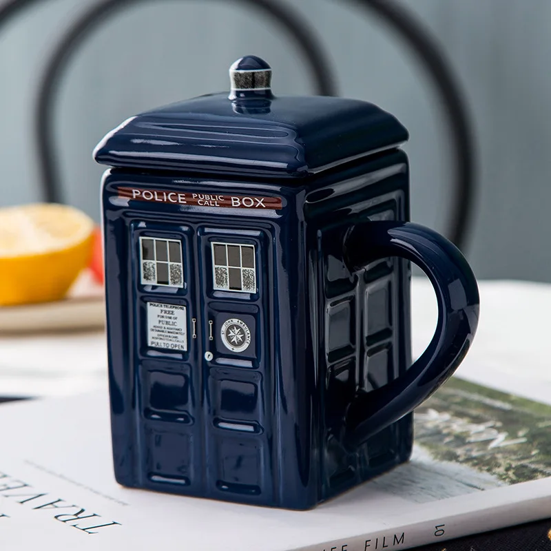 Doctor Who Tardis Creative Police Box Mug Divertente Tazza Da Tè In Ceramica Con Cucchiaio Confezione Regalo In Blu E Bevande Al Latte Tazza Da Colazi
