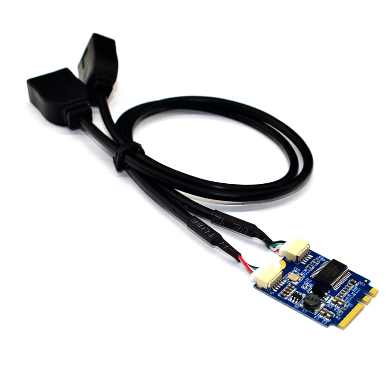 BTBcoin M.2 к USB Riser Card M.2 NGFF ключ A-E к 2 портам USB2.0 плата расширения конвертер Кабель USB M.2 Riser USB кабели адаптер