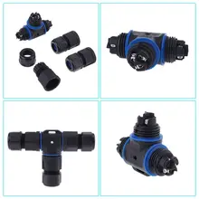 Водонепроницаемый электрические внешней распределительной коробки Кабельный разъем 3 канала 3Pin IP68 втулка ∅ 9/11 мм внешний соединительный кабель с разъемом кабеля с длинными рукавами