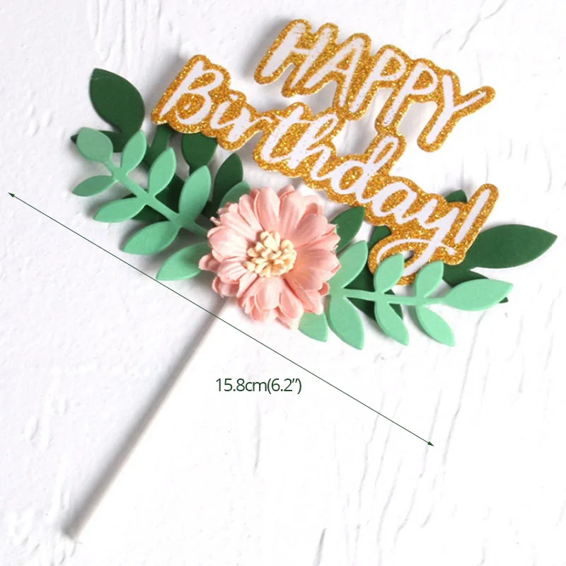 Bling Fairy PVC Cake Topper Heart Star Cloud Shape Shiny Cupcake Topper for Wedding Birthday Party Cake Decorations Mermaid Tail - Цвет: flower topper