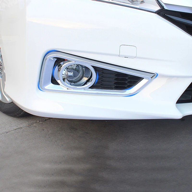 

Для Honda City седан 2014 2015 2016 аксессуары наклеиваемого покрытия для автостайлинга из ABS Хромовая Автомобильная передняя противотуманная фара светильник накладка