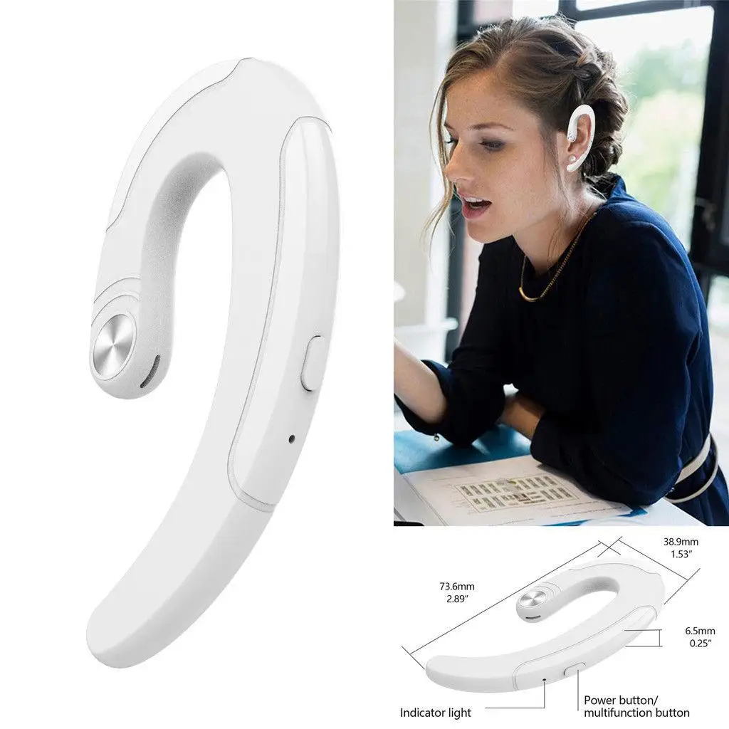 Business Wireless Bluetooth Headphone Stereo Earphone Handsfree with Microphone for iPhone Android Samsung Huawei LG