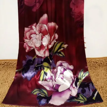 

Heavy Weight Silk Women Shawl Silk Satin Double-layer Scarf With Button Pashmina Autumn Spring Ladies Scarves Shawl Wrap Retro