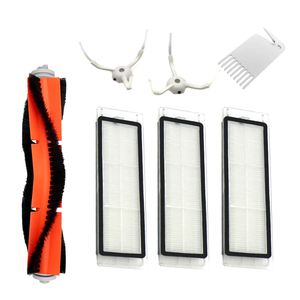 4 HEPA фильтра+ 4 боковые щетки+ 2 Основные щетки для Xiaomi Mi робот пылесос 2 Roborock S50 Запчасти для пылесоса аксессуары - Цвет: Темный хаки