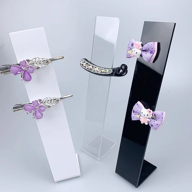 Hair clip stand display accessories holder tiara organizer hair support jewelry showcase riser acrylic - AliExpress