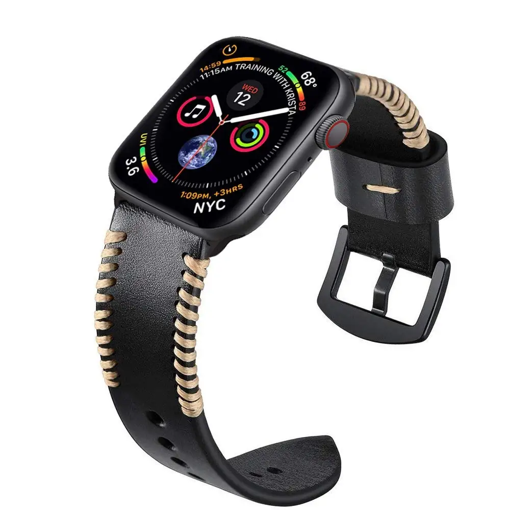 Ремешок для часов из белой проволоки ремешок натуральной кожи Apple Watch 4 серия 3 2 1 44