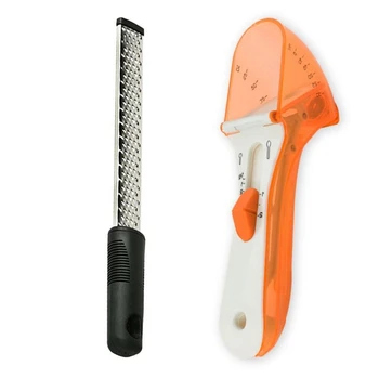 

Adjustable Measuring Spoon Porridge Coffee Food Seasoning Cup & 12 Inch Rectangle Stainless Steel Cheese Grater Tools