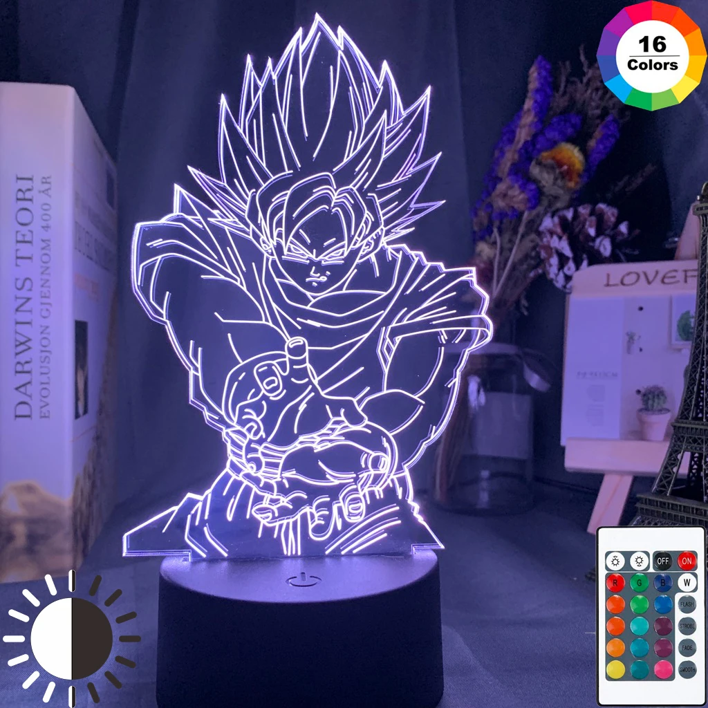 3d лампа Dragon Ball Z Goku рисунок ночной Светильник для детей украшение для спальни уникальный подарок на день рождения ребенка аниме гаджет светодиодный ночной Светильник
