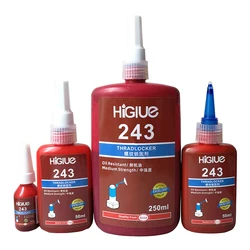 1 PC Screw Glue Thread Locking Agent Blue Anaerobic Adhesive 243 Glue Oil Resistance Fast Curing for All Metal Thread