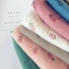 Корейский модный зимний симпатичный шарф, детский льняной снуд с принтом клубники, Детские шарфы для девочек, Kawaii, Снуд шарф для малышей