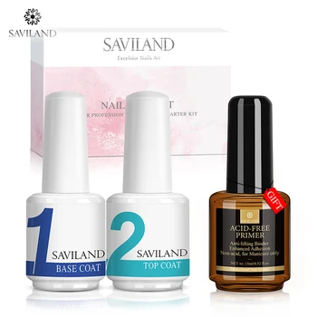 

SAVILAND Top Base Coat Kit Manicure Set 15ml Nail Prep Dehydrator & Acid-free Prime Kit for Gel Nail Polish Nail Salon