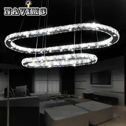 Современный стиль два кольца Хрустальная Подвесная лампа для украшения гостиной Высокое качество Новый продукт AC 110-240 V