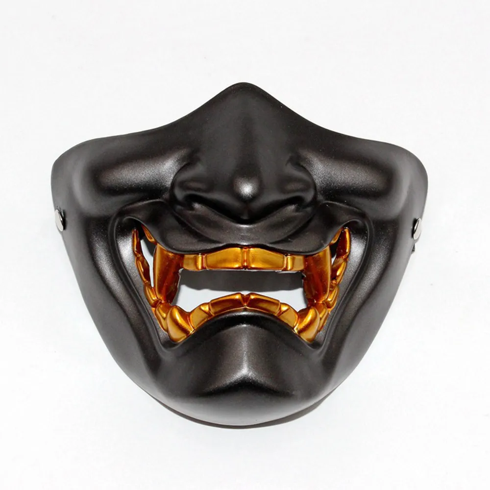 Хэллоуин рейв маска аксессуары жабо половина лица Косплей самурайский дьявол тактические Вечерние Маски фестиваль#3 - Цвет: A