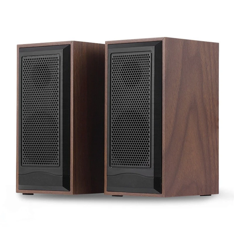 Wooden Computer Speakers Natural Wood Enclosure Desktop Speaker USB Powered Surround Laptop Speaker Wood Multimedia Loudspeakers