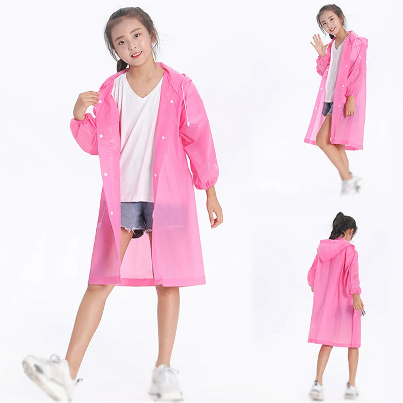 

Children's Raincoat Thickening Single Lightweight Student Raincoat EVA Portable White, Pink, Yellow, Purple, Blue