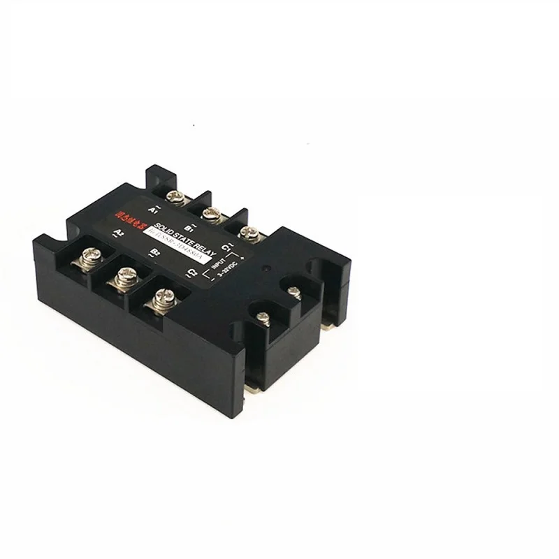 Трехфазное твердотельное реле 80A 480VAC SSR-3D4880A DC контролируемое AC нулевое пересечение нормально открытое