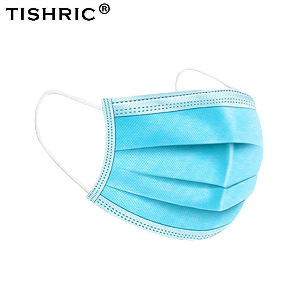 

TISHRIC Disposable Mask Face Dust Mask 3 Layer Anti-dust Safe Breathable Earloop Face Mouth Protective Mask