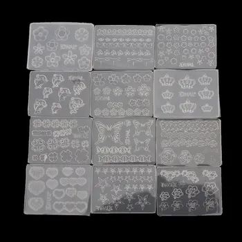 

12Pcs Mini Size Nail Art Silicone Mold Leaves Flower Animals Template Acrylic Gel Tools Resin Mold Jewelry Making Tools