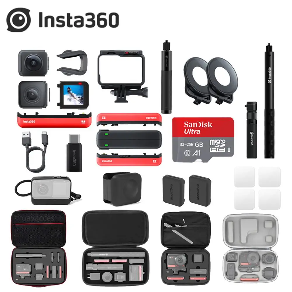 Спортивная Экшн камера Insta360 ONE R Водонепроницаемая видеокамера с широкоугольным