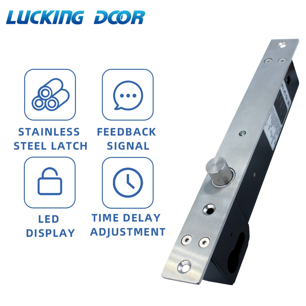 DC 12V Fail Secure Bolt Lock With Mort Lock Cylinder Mechanical key locking Drop
