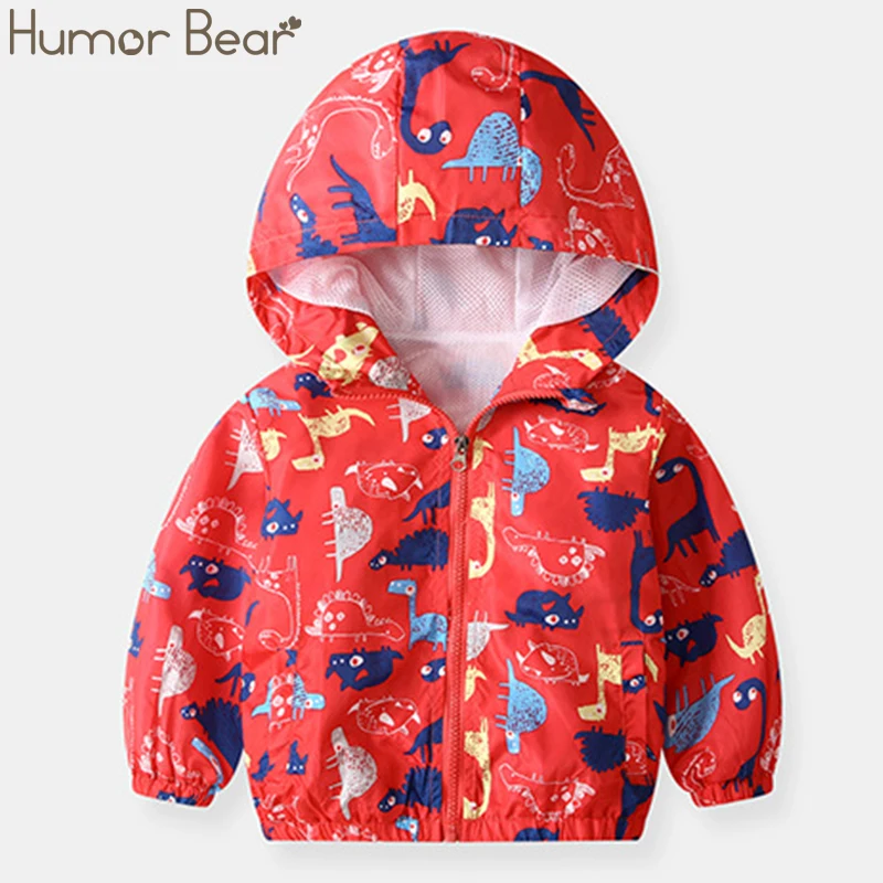 Humor Bear/От 2 до 6 лет модная верхняя одежда для малышей г. Осенняя куртка для мальчиков новое пальто для девочек модная детская одежда с капюшоном и героями мультфильмов - Цвет: red