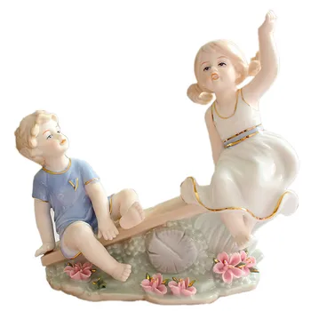 

Ceramic Beauty Figurines Home Furnishing Crafts Decoration a Boy and Girl Porcelain Handicraft Ornament Wedding Gift R2173 Retro