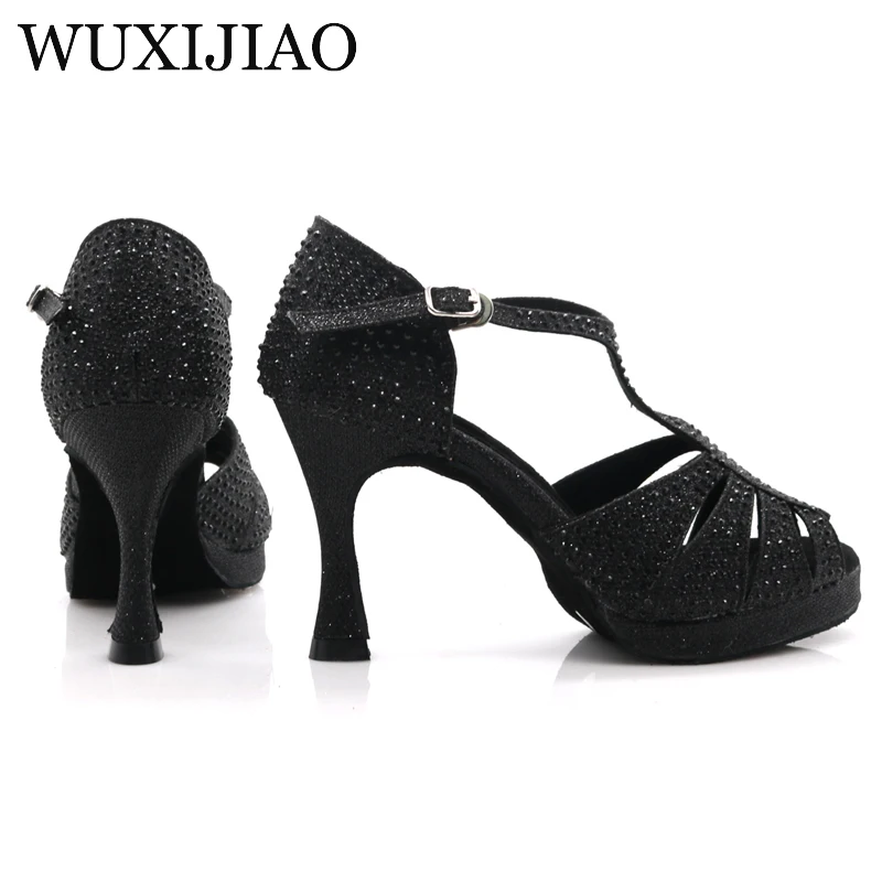 WUXIJIAO/Женская обувь для латинских танцев для взрослых; летняя обувь для танцев на открытом воздухе; сандалии для бальных танцев на высоком каблуке; мягкая подошва