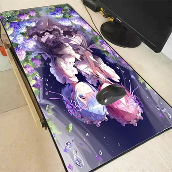 

Mairuige Anime Girl ReZERO Large Speed Mouse Pad Gaming Mousepad Anti-slip Natural Rubber Gaming Mouse Mat with Locking Edge