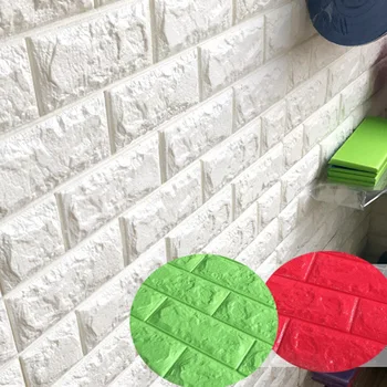 

3d Stereo Brick Pattern Wall Sticker Tv Background Waterproof Anti-collision Self-adhesive Pe Foam Large Wallpaper 1cm Thick