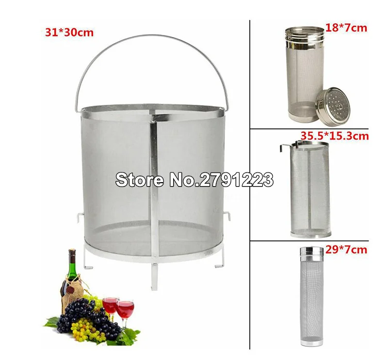 

High quality 300μm Beer Wine House Home Brew Filter Basket Stainless Steel Strainer Hip Spider Cylinder Barware Bar Tools