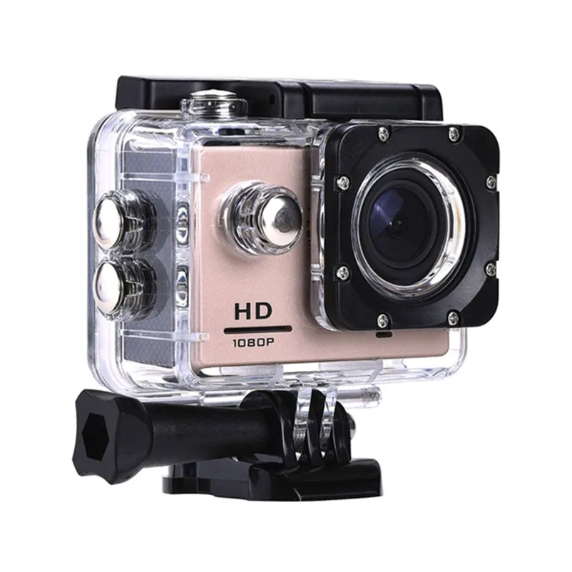 Go Pro Экшн-камера 1080P Ultra HD спортивная экшн-видеокамера s 140D Подводная Водонепроницаемая камера Автомобильная камера мини-камера - Цвет: Gold Action Camera