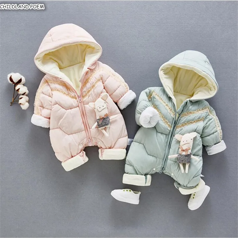 

Baby Snowsuit Winter Baby Clothes Newborn Baby Girl Romper Thicken Warm Hooded Boy Romper Infant Baby Jumpsuit Overalls