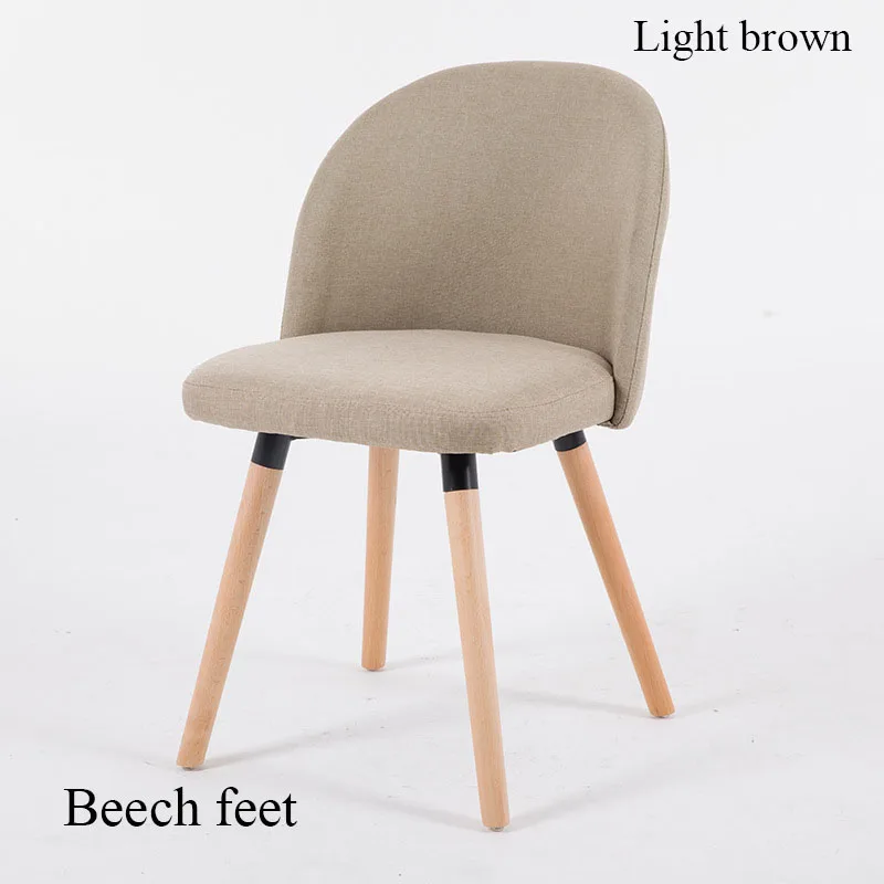 Мебель из цельного дерева для ресторанов, применимая к стульям, скандинавские повседневные тканевые стулья на спинку минималистичного кресла для совещаний - Цвет: Beech feet Grey